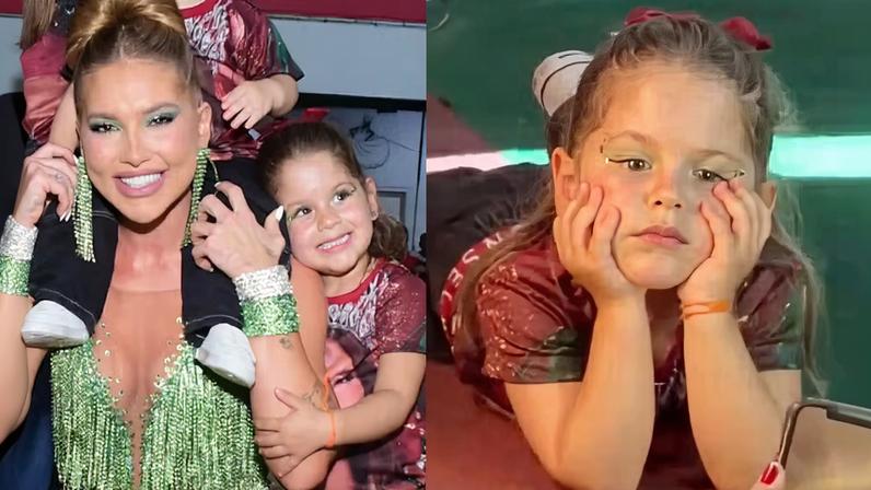 Vídeo de Maria Flor no ensaio da Grande Rio viraliza: 'Quando minha bateria social acaba no meio do rolê' — Foto: Webert Belicio/Agnews e Sintonia Virginia