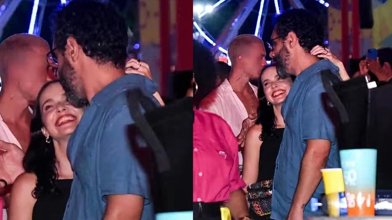 Em aparição rara, Débora Falabella troca carinho com o marido enquanto curte o Festival de Verão de Salvador