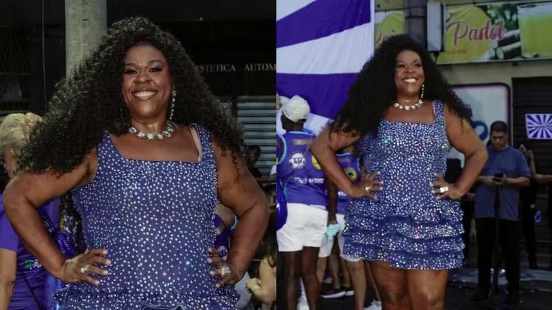 Sob chuva forte, Cacau Protásio se declarou à escola: ‘Estou em lua de mel com a Portela’ — Foto: Foto/Divulgação: Mariana Machado/Palmer Assessoria de Comunicação