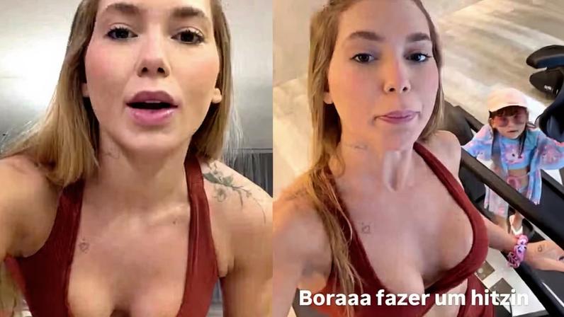 'Bora fazer um aeróbico': Virginia não dá trégua, acorda antes das 9h e exibe barriga definida após drenagem; veja — Foto: Reprodução/Instagram