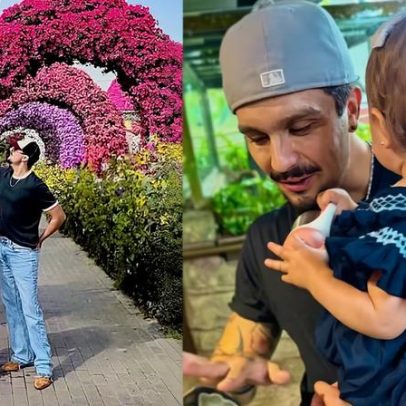 Luan Santana divulga álbum de fotos da bebê em Dubai