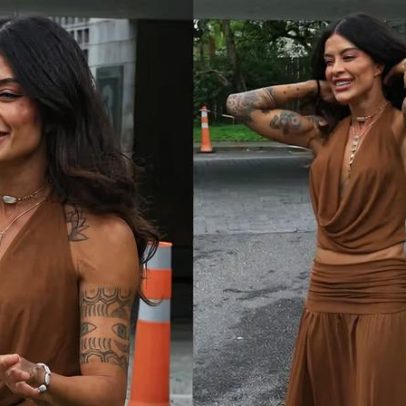 Aline Campos, 1ª eliminada do BBB 26, é cercada por fãs na porta dos Estúdios Globo