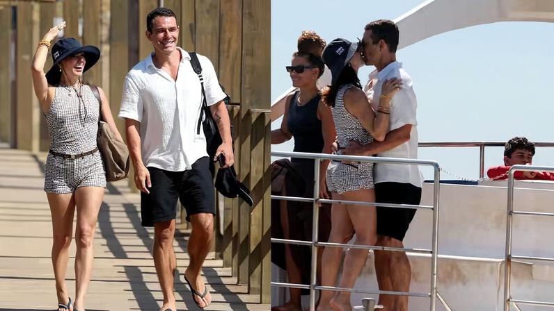 Isis Valverde e Marcus Buaiz curtem passeio de barco em Fernando de Noronha — Foto: Dilson Silva/ AgNews