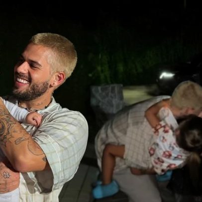 Filhos reencontram Zé Felipe após dias em Madri com Virginia e Vini Jr