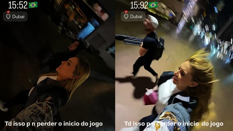 Virginia corre pelas ruas de Dubai para não perder jogo de Vini Jr; vídeo