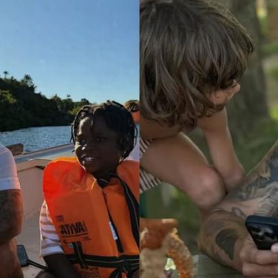Bruno Gagliasso registra dias em família na Bahia