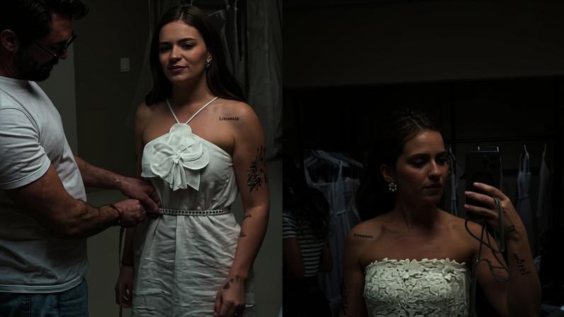 Viih Tube mostra vestido de noiva durante prova para casamento com Eliezer — Foto: Reprodução/ Instagram