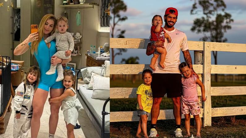 Virginia e Zé Felipe com os filhos