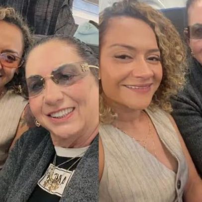 Governanta da Virgínia comemora primeira viagem a São Paulo ao lado de Margareth Serrão