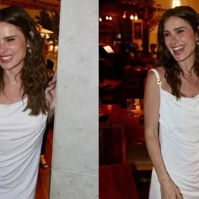 Carolina Dieckmann domina lançamento de filme no Rio com vestido branco