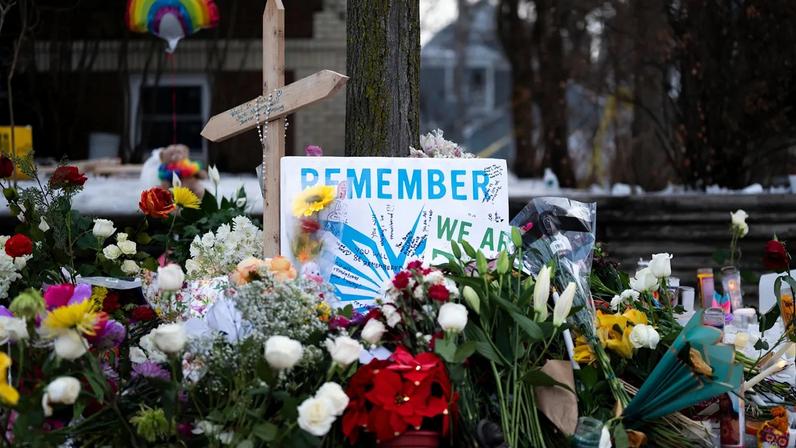 A memorial for Renee Nicole Good stands near the site of her shooting on January 08, 2026 in Minneapolis, Minnesota. According to federal officials, an ICE agent shot and killed Good during a confrontation yesterday in south Minneapolis.