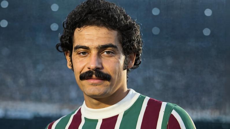 Rivellino com a camisa do Fluminense em 1975, símbolo máximo da Máquina Tricolor dos anos 1970. (Divulgação/Fluminense)