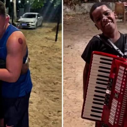 João Gomes presenteia cantor mirim e sonha com escola de música para crianças