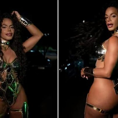 Rainha de Bateria Savia David aposta em look econômico para ensaio no Anhembi
