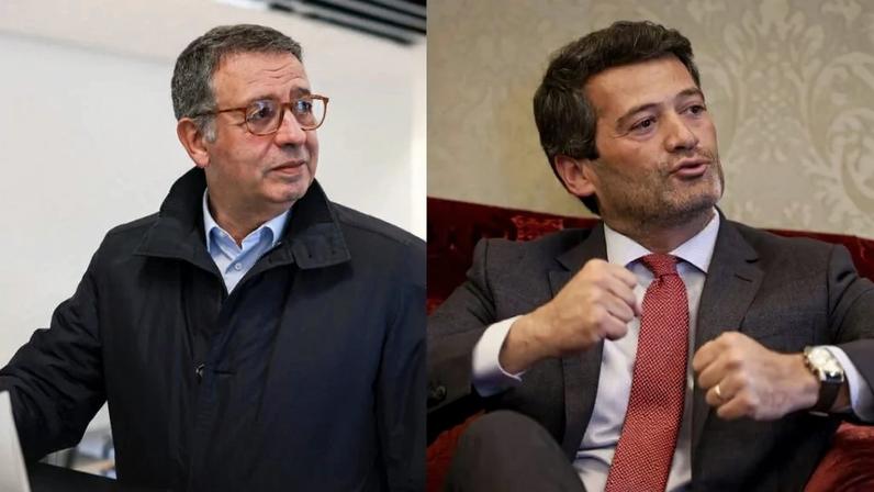 O candidato presidencial, o socialista Antonio José Seguro (esq) e o presidente do partido de extrema direita Chega, André Ventura. Créditos: PATRICIA DE MELO MOREIRA / AFP e FILIPE AMORIM / AFP