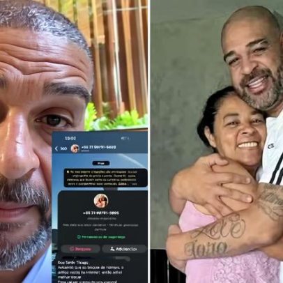 Mãe de Adriano Imperador cai em golpe número falso, ex-jogador cobra devolução
