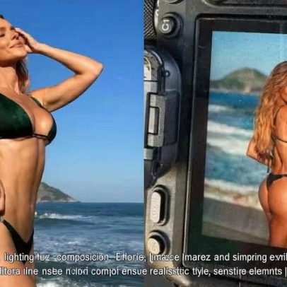 Monique Alfradique recebe cantada durante dia de praia no Rio