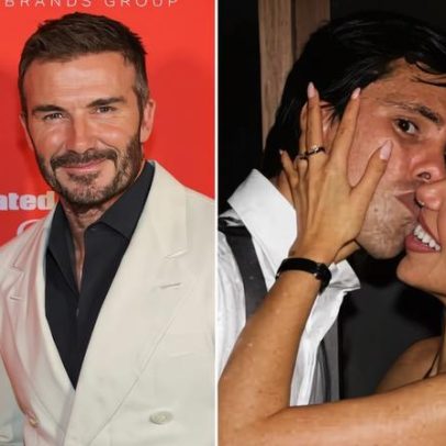 Filho de David Beckham surge em foto com namorada brasileira