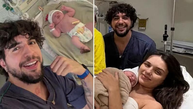 Nattan se corrige após errar o nome da filha com Rafa Kalimann — Foto: Reprodução/Instagram