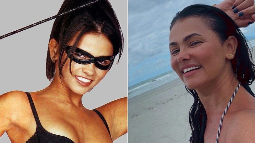 Suzana Alves na época de Tiazinha e atualmente — Foto: Reprodução/Instagram