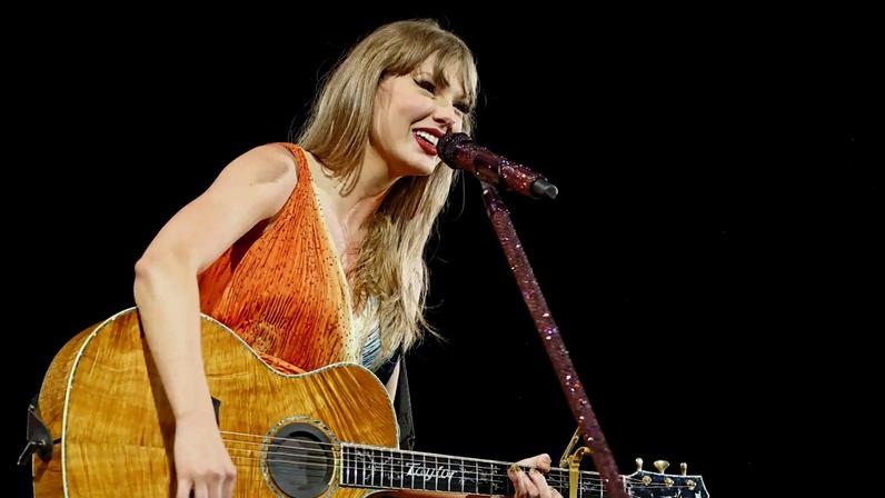 Taylor Swift performs during 'Taylor Swift | The Eras Tour' at Rogers Centre in Toronto, Ontario.