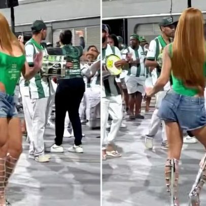 Thaís Vasconcellos perde 40 kg e faz ensaio de Carnaval com body supercavado