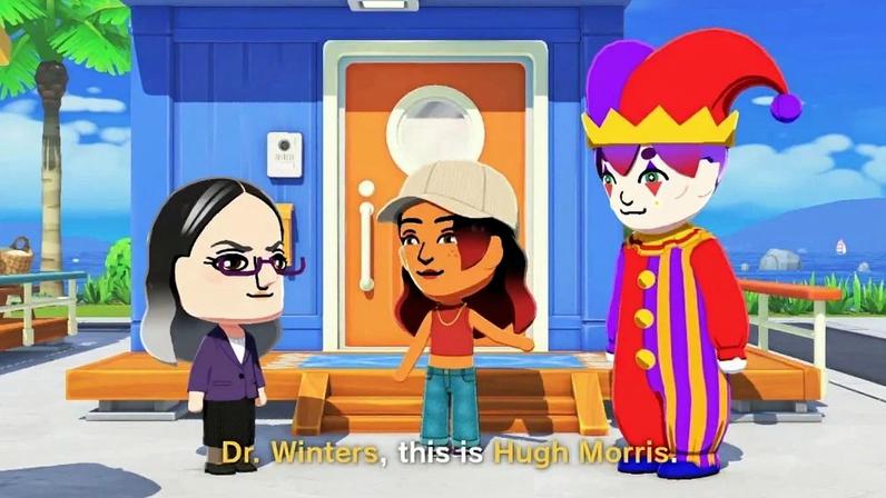 Three Miis trying to fall in love.