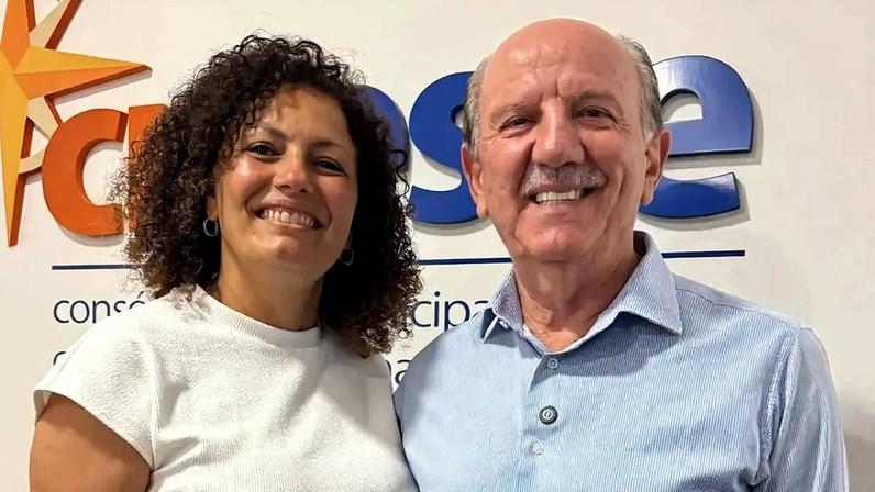 A vice-prefeita de Barueri, Dra. Claudia (PSB), e o prefeito Beto Piteri (Republicanos). Foto: Reprodução/Redes Sociais