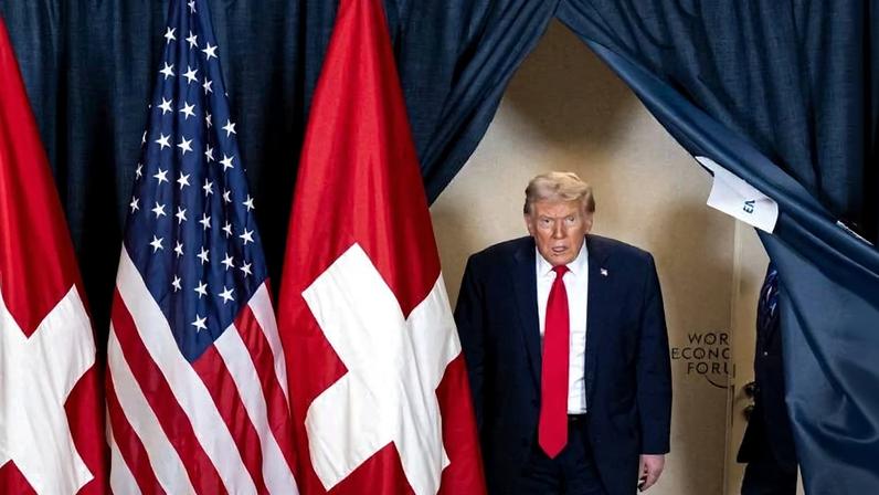 U.S. President Donald Trump arrives for a meeting on the sidelines of the World Economic Forum in Davos, Switzerland, on Jan. 21. Laurent Gillieron/AFP via Getty Images