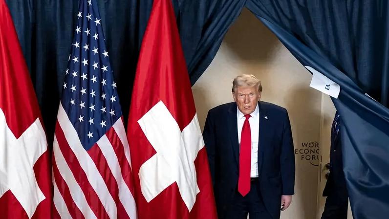 U.S. President Donald Trump arrives for a meeting on the sidelines of the World Economic Forum in Davos, Switzerland, on Jan. 21.