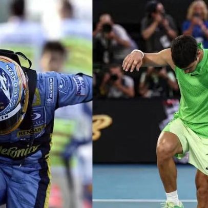 Alcaraz celebra Alonso após vitória sobre Zverev