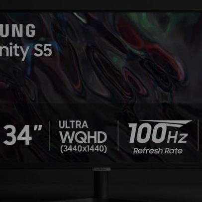 Monitor Samsung 34 polegadas volta ao estoque com 40% de desconto no S50GC