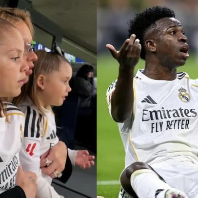 Filha de Virginia Fonseca assiste ao Real Madrid e reage a falta em Vini Jr.