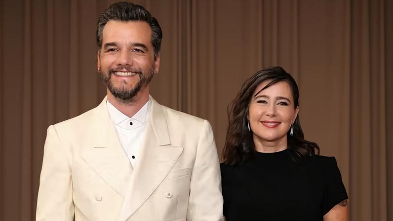 Wagner Moura e a esposa, Sandra Delgado — Foto: Getty Images