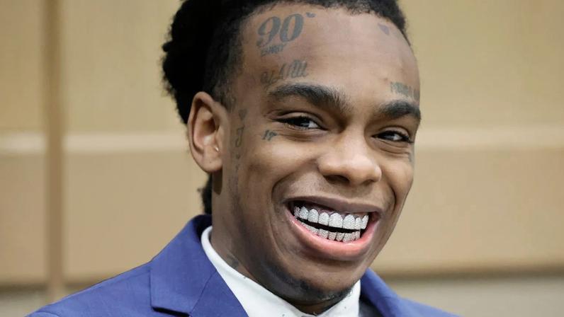 Jamell Demons, aka YNW Melly, is shown at the defense table before closing arguments in his trial at the Broward County Courthouse in Fort Lauderdale, Florida, on July 20, 2023.