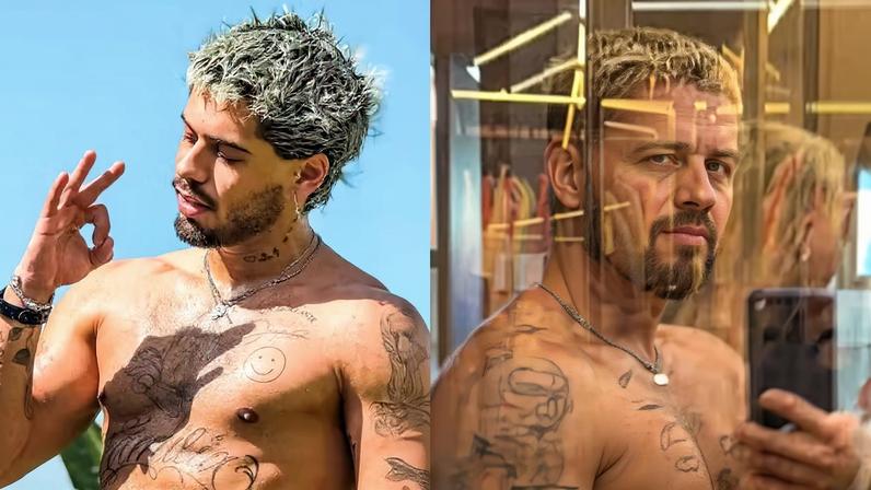 Zé Felipe posa sem camisa no espelho — Foto: Reprodução/Instagram
