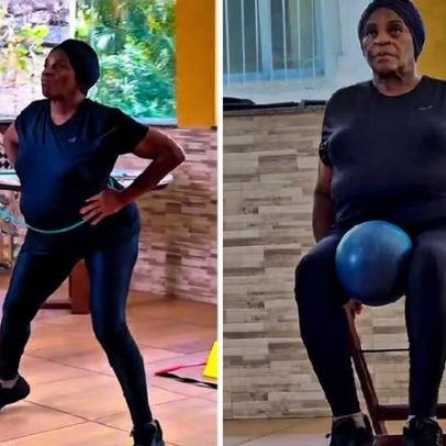 Zezé Motta, 81, se exercita e celebra saúde na sexta-feira