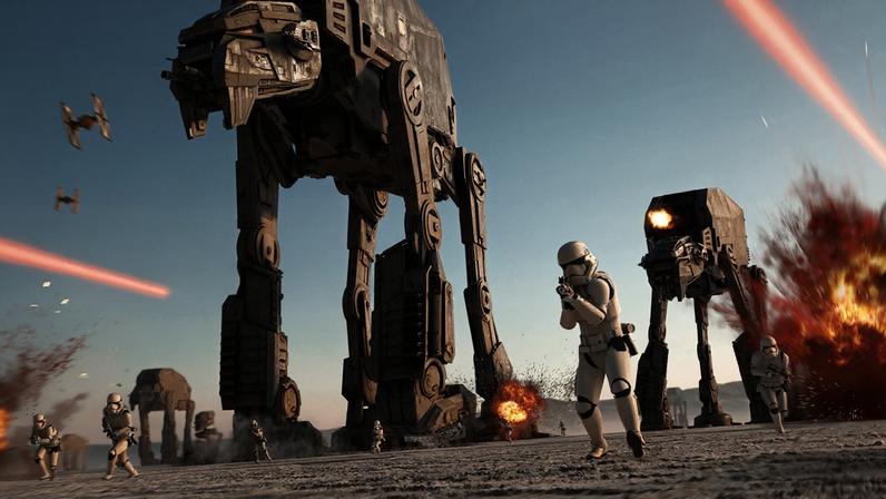 Star Wars forces fight on an ice planet.