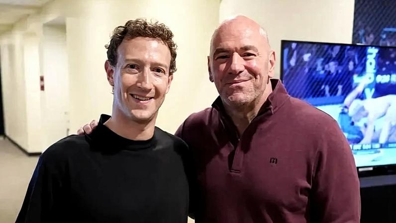 Mark Zuckerberg com o CEO do UFC Dana White (Foto Reprodução Instagram zuck)