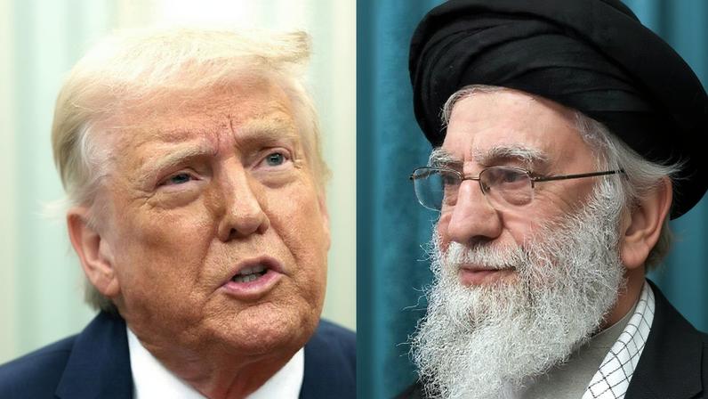 O presidente dos EUA, Donald Trump, e o líder supremo do Irã, o aiatolá Ali Khamenei. Fotos: ALEX WONG / various sources / AFP