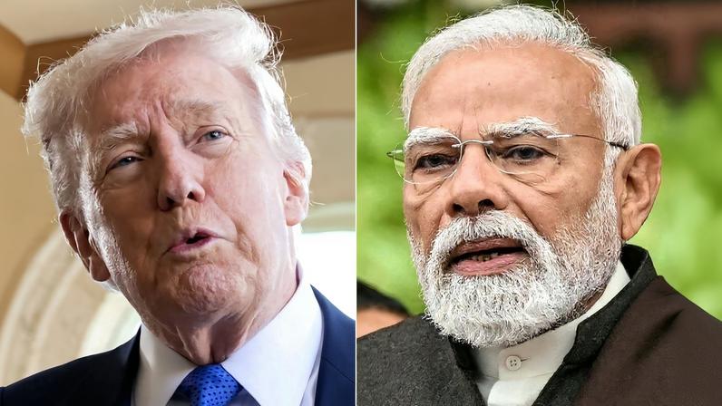 O presidente dos Estados Unidos, Donald Trump, e o primeiro-ministro da Índia, Narendra Modi. Fotos: Saul Loeb e Sajjad Hussain/AFP