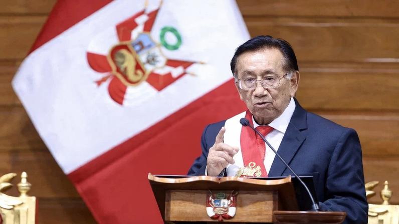 José María Balcázar, o novo presidente do Peru. Foto: Handout / Peruvian Congress/AFP