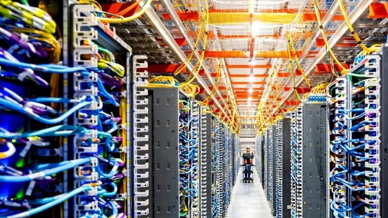 Data center de IA da Amazon Web Services em New Carlisle, Indiana, EUA