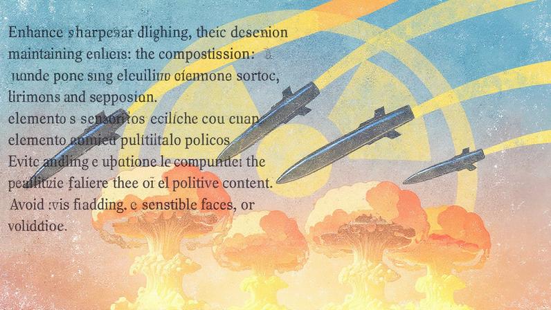 Ilustração de quatro mísseis nucleares.