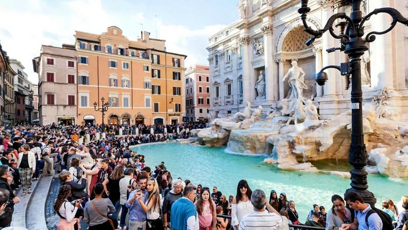 The Trevi Fountain is a popular destination for tourists