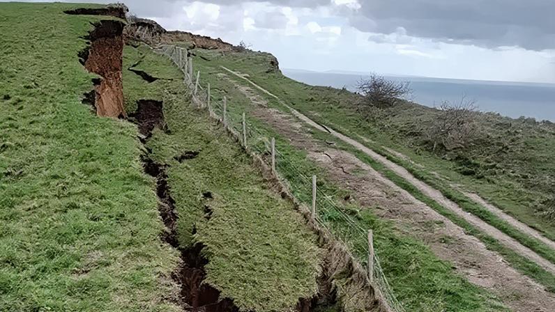 There was a major landslip at Stonebarrow near Charmouth on the South West Coast Path in February