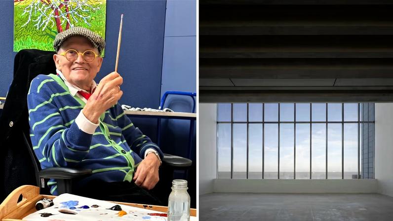 David Hockney (left) will create a work for the Sunley Gallery window (right) to celebrate the Margate Museum's 15th anniversary