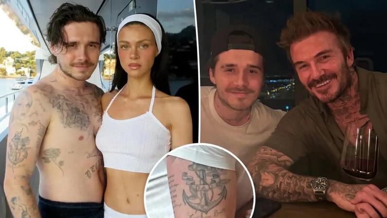 Brooklyn Beckham altered his anchor tattoo dedicated to his father, David Beckham, amid their family feud.