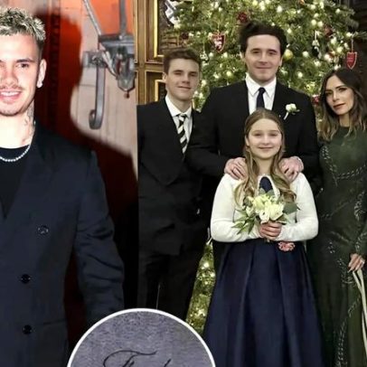 Romeo Beckham faz tatuagem de família enquanto Brooklyn cobre tinta
