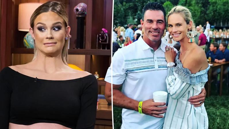Meghan King alleged to police that her ex-husband, Jim Edmonds, shared her cell phone number with sex workers several years ago. She’s seen here on "Watch What Happens Live" in 2016.